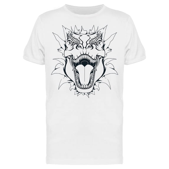 T-rex Head Hand Drawn Graphic Tee Men's -Image by Shutterstock