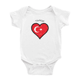 thumbnail image 1 of Türkiye Flag Heart Love Funny Baby Clothing Bodysuits Boy Girl Clothes, 1 of 5