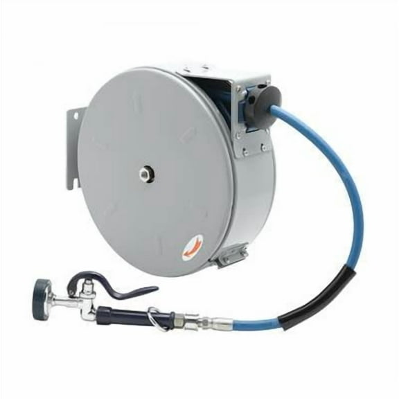 T&S Brass - Hose Reel, Enclosed, Epoxy Coated Steel, 3/8''ID x 30' Hose, Spray Valve