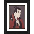 thumbnail image 1 of Tōshūsai Sharaku 11x14 Black Ornate Wood Framed Double Matted Museum Art Print Titled: The Actor Ichikawa Yaozo III as Tanabe Bunzo from the Play the Iris Soga of the Bunroku&nbsp;Period (17, 1 of 5