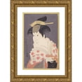 thumbnail image 1 of Tōshūsai Sharaku 13x18 Gold Ornate Wood Frame and Double Matted Museum Art Print Titled - The Actor Iwai Hanshiro IV as the Wet Nurse Shigenoi from the Play the Loved Wife's Parti-Colored&nbsp;Ha, 1 of 4