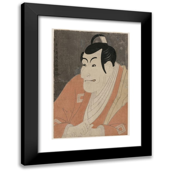 Tōshūsai Sharaku 14x18 Black Modern Framed Museum Art Print Titled - Ichikawa Ebizo IV as Takemura Sadanoshin (1794)
