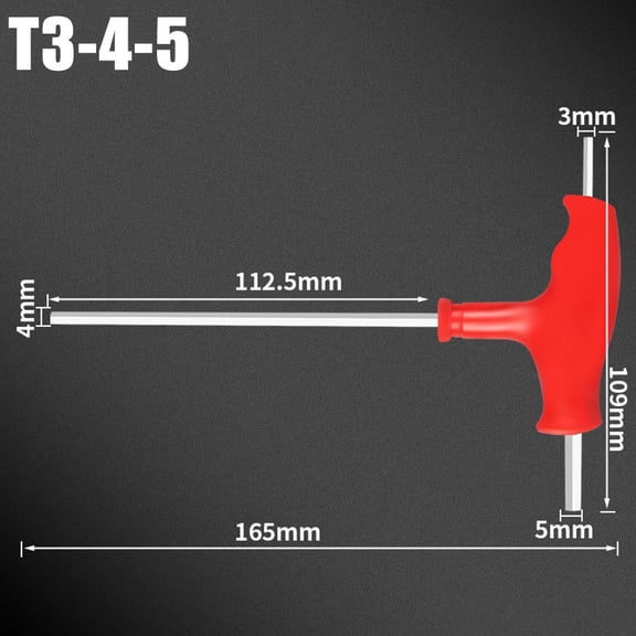 T-shaped hexagonal wrench plastic handle flat head plum head wrench repair tool