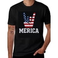 thumbnail image 1 of T-shirt American Flag Gestures  Soft Cotton Adult Heat-Transfer Graphic T-Shirt - 180g Breathable Fabric, Unisex Summer Casual Wear with Durable Heat-Printed Design, 1 of 9