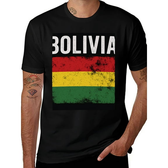T-shirt Bolivia Flag Soft Cotton Adult Heat-Transfer Graphic T-Shirt - 180g Breathable Fabric, Unisex Summer Casual Wear with Durable Heat-Printed Design