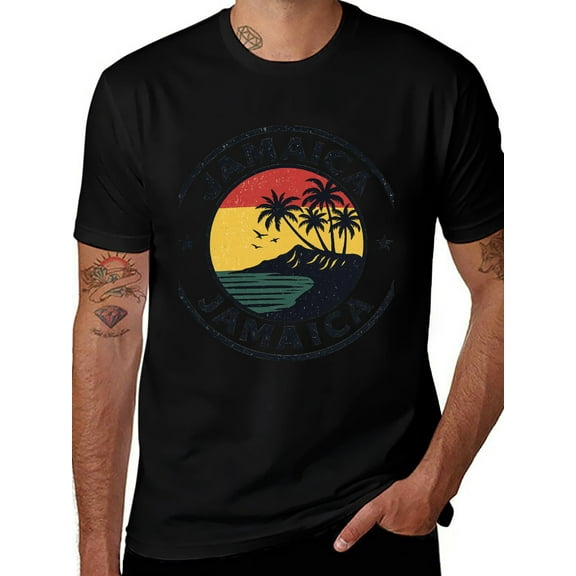 T-shirt Jamaica Tropic-standard-scale-4_00x  Soft Cotton Adult Heat-Transfer Graphic T-Shirt - 180g Breathable Fabric, Unisex Summer Casual Wear with Durable Heat-Printed Design