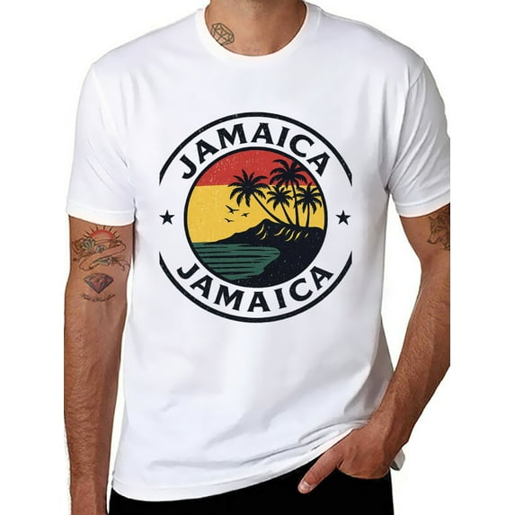 T-shirt Jamaica Tropic-standard-scale-4_00x Soft Cotton Adult Heat-Transfer Graphic T-Shirt - 180g Breathable Fabric, Unisex Summer Casual Wear with Durable Heat-Printed Design