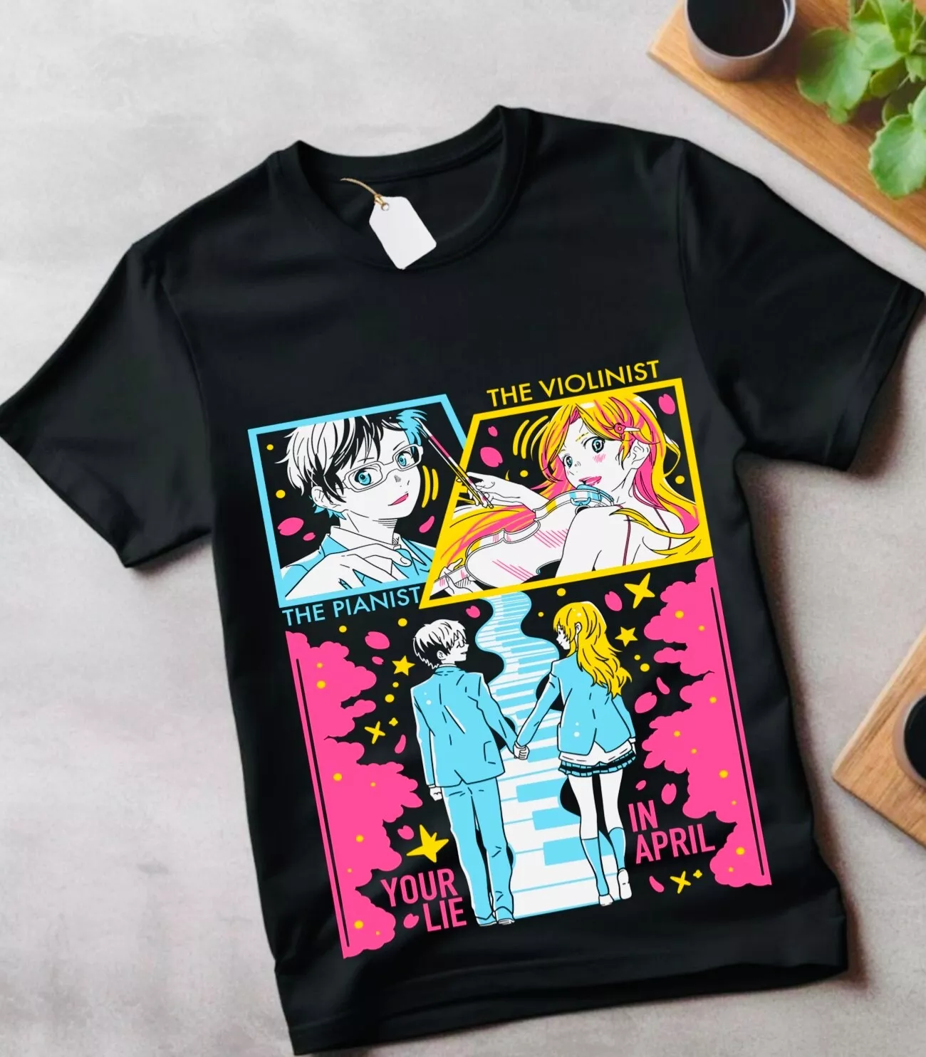 T-shirt Kaori Kousei Anime Your Lie In April kaori miyazono Music