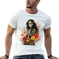 thumbnail image 1 of T-shirt Men's Day of the Dead theme pure cotton T-shirt men's top black and white sizes S-5XL, 1 of 10