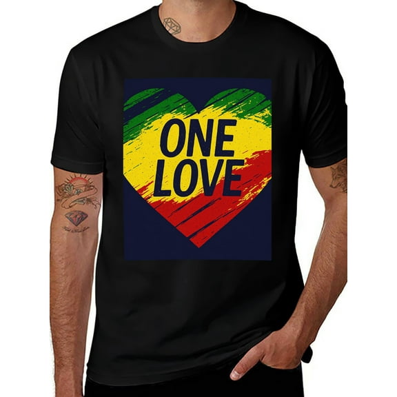 T-shirt ONElove  Soft Cotton Adult Heat-Transfer Graphic T-Shirt - 180g Breathable Fabric, Unisex Summer Casual Wear with Durable Heat-Printed Design