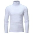 thumbnail image 1 of T-shirt Solid Color Long Sleeve Cotton Men Turtleneck Slim Basic Top for Spring, 1 of 6
