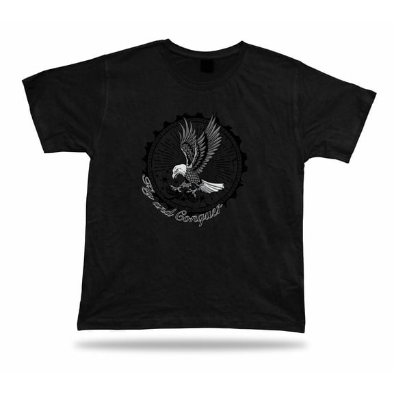 T-shirt Tee Shirt Birthday Gift Idea Fly Concquer Eagle Grenade Symbol War USA