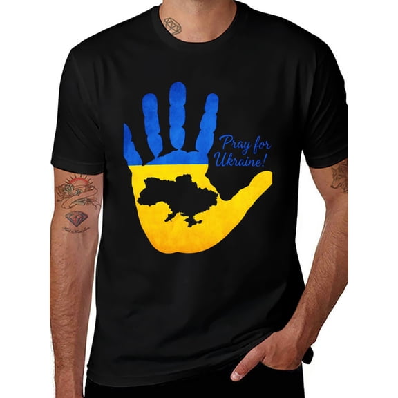 T-shirt Ukrainian Gesture  Soft Cotton Adult Heat-Transfer Graphic T-Shirt - 180g Breathable Fabric, Unisex Summer Casual Wear with Durable Heat-Printed Design