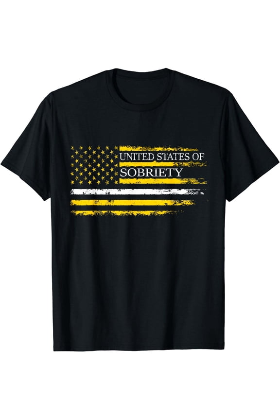 T-shirt United States Of Sobriety Flag AA Recovery GiftsCostume Men T-Shirt
