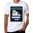 thumbnail image 1 of T-shirt Uruguay Flag Map  Soft Cotton Adult Heat-Transfer Graphic T-Shirt - 180g Breathable Fabric, Unisex Summer Casual Wear with Durable Heat-Printed Design, 1 of 10