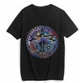 thumbnail image 1 of T-shirt for Women Colorful Dragonfly Crescent Moon Magical Mandala Design Gift Short-sleeved O-neck Tops Black Medium, 1 of 4