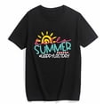 thumbnail image 1 of T-shirt for Women Hello Summer Happy Last Day of School Summer Short Sleeve Top Black 4X-Large, 1 of 4