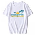 thumbnail image 1 of T-shirt for Women Hello Summer Tee Summer Vibes Shirt Funny Summer Short Sleeve Top White 2X-Large, 1 of 4
