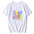 thumbnail image 1 of T-shirt for Women Summer Break Teacher T Shirt, Last Day of School, Hello Summer Short Sleeve Top White 3X-Large, 1 of 4