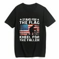 thumbnail image 1 of T-shirt for Women and Men Stand For The Flag Kneel For The Fallen Veterans Memorial Short Sleeve O-neck Top Black 2X-Large, 1 of 4