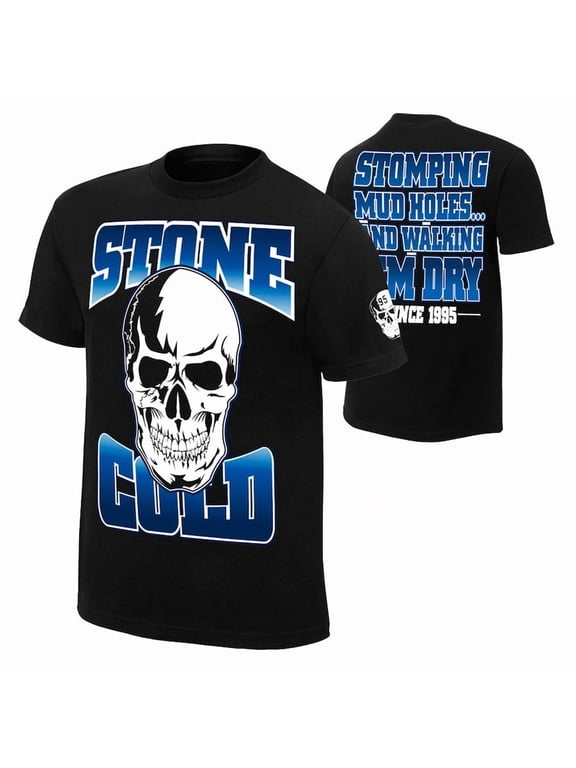 T-shirt homme noir "Stone Cold" Steve Austin Stomping Mudholes,Black Color,Size L