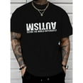 thumbnail image 1 of T - shirt with “AUTISM SEEING THE WORLD DIFFERENTLY”have cotton, an autism - themed statement piece, 1 of 5