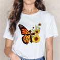 thumbnail image 1 of T-shirts For Women Summer Tee Shirt Faith Cross Sunflower Butterfly Christian Vintage T-Shirt Casual Short Sleeve Round Neck Tops T-shirts, 1 of 5
