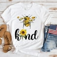 thumbnail image 1 of T-shirts For Women Summer Tee Shirt Female Cute Bee Sunflower Kind Casual Short Sleeve Round Neck Tops T-shirts, 1 of 5