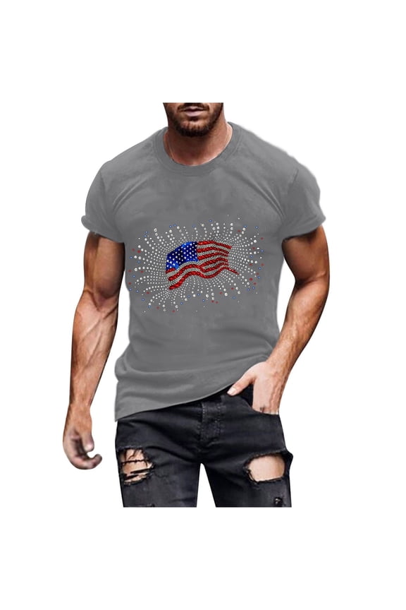 T-shirts for Men Short Sleeves Crew Neck Men's Tops with Simple Graphic Pattern Lightweight Quick Dry Activewear Summer Vacation Beach Outfit for Men Ship in 2 Days