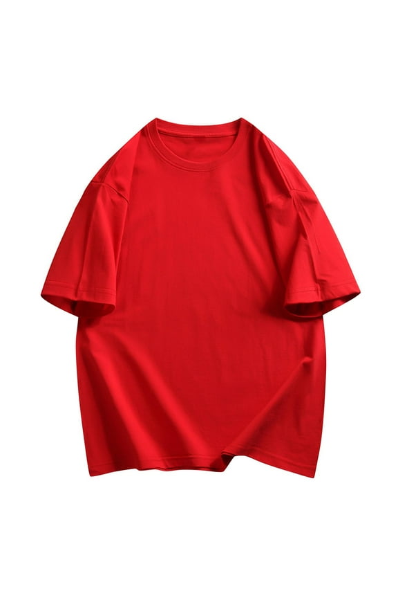 T-shirts Tops for Men Summer Fashion Lightweight Breathable Short Sleeve Tops Button Closure Crew Neck Solid Color Base Everyday Wear Summer Beach Fashion Daily Essentials