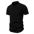 thumbnail image 1 of T-shirts for Men Plus Size under $5 Short Sleeve V-Neck Solid Regular Pullover Casual T-Shirt Black L, 1 of 4