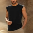 thumbnail image 1 of T-shirts for Men Plus Size under $5 Sleeveless V-Neck Pocket Casual Solid Color Cool Pullover Tops Solid Basic Tee Black L, 1 of 6
