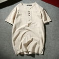 thumbnail image 1 of T-shirts for Men Short Sleeve V-Neck Solid Regular Pullover Casual T-Shirt Khaki XXL, 1 of 3