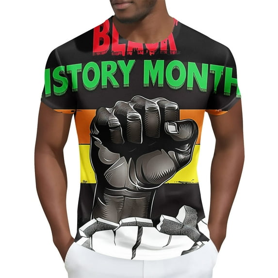 T-shirts for Men Short Sleeved Round Neck Printed Running Fitness Sports Shirt Multicolor XXL