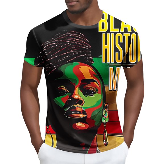 T-shirts for Men Short Sleeved Round Neck Printed Running Fitness Sports Shirt Multicolor XXL