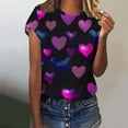 thumbnail image 1 of T-shirts for Women Valentine's Day Shirt Valentine's Day Printed T-shirt Short Sleeve Round Neck Pullover Blouses Top Women's Spring Summer Clothes, 1 of 5