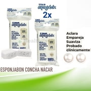 T.Taio Soap Sponge with Mother of Pearl   Esponjabon Concha Nacar   Exfoliating Glycerin Cleanser, 4.2 oz, 2 Pack