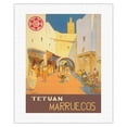 thumbnail image 1 of Tétouan (Tetuán) - Morocco (Marruecos) - City of the White Dove - Vintage Travel Poster by Mariano Bertuchi c.1940 - Fine Art Rolled Canvas Print 16in x 20in, 1 of 4