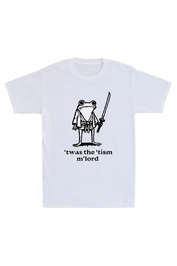 T'was The Tism M'Lord Funny Medieval Knight Frog Graphic Unisex T-Shirt