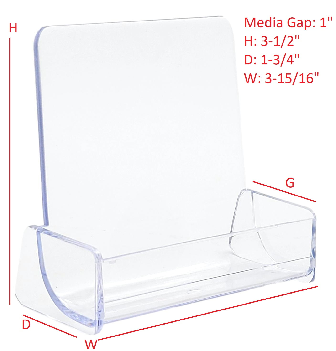 T'z Tagz 10 Clear Plastic High Back Business /Gift Card Holder Display