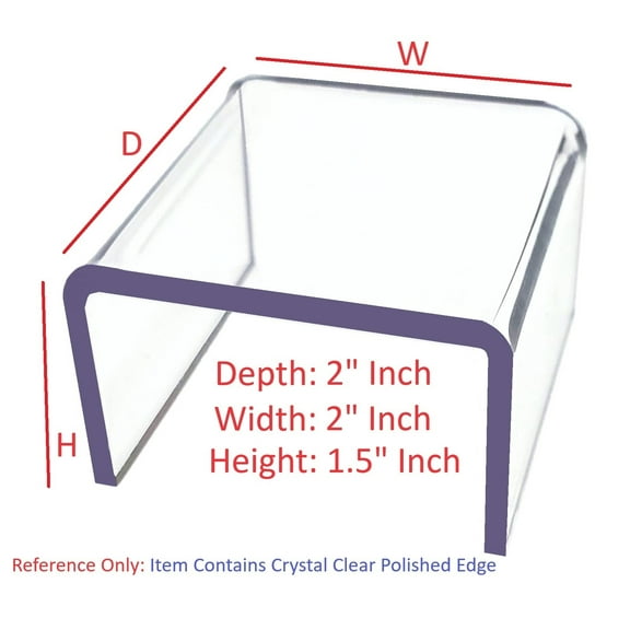 T'z Tagz 2x2x1.5 Inch Crystal Clear Acrylic Riser Display Stand New 2 Pack