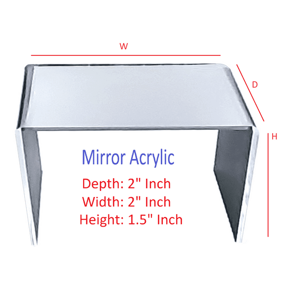 T'z Tagz 2x2x1.5 Inch Mirror Acrylic Riser Display Stands New 2 Pack