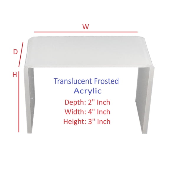 T'z Tagz 2x4x3 Inch Frosted White Acrylic Riser Display Stands New 2 Pack