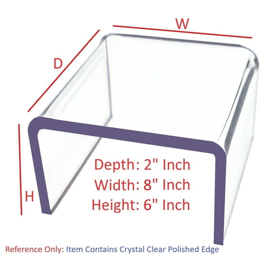 T'z Tagz 8Wx2Dx6H Inch Crystal Clear Acrylic Riser Display Stand New 2 Pack