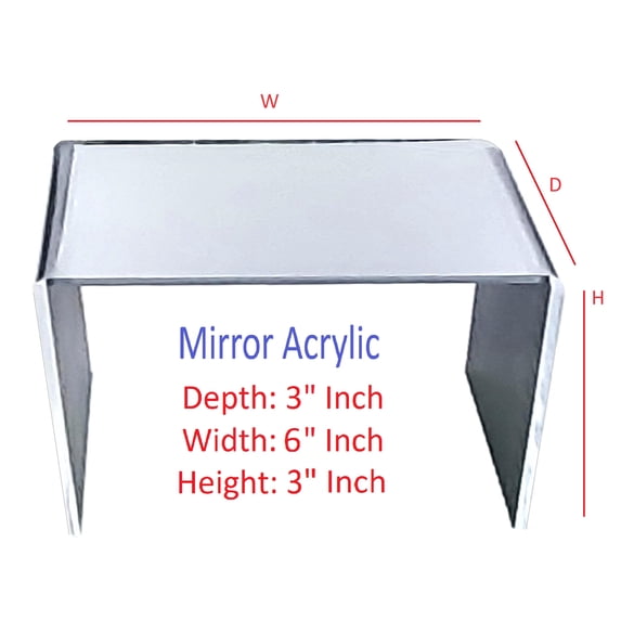 T'z Tagz 3x6x3 Inch Mirror Acrylic Riser Display Stands New 2 Pack