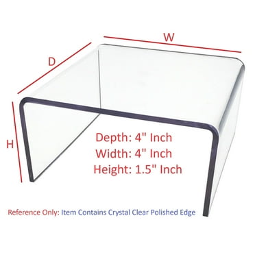 T'z Tagz 4x4x1.5 Inch Crystal Clear Acrylic Riser Display Stand New 2 Pack