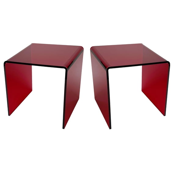 T'z Tagz 4x6x4.5 Inch Transparent Red Acrylic Riser Display Stands New 2 Pack