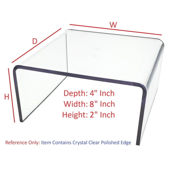 T'z Tagz 4x8x2 Inch Crystal Clear Acrylic Riser Display Stand New 2 Pack