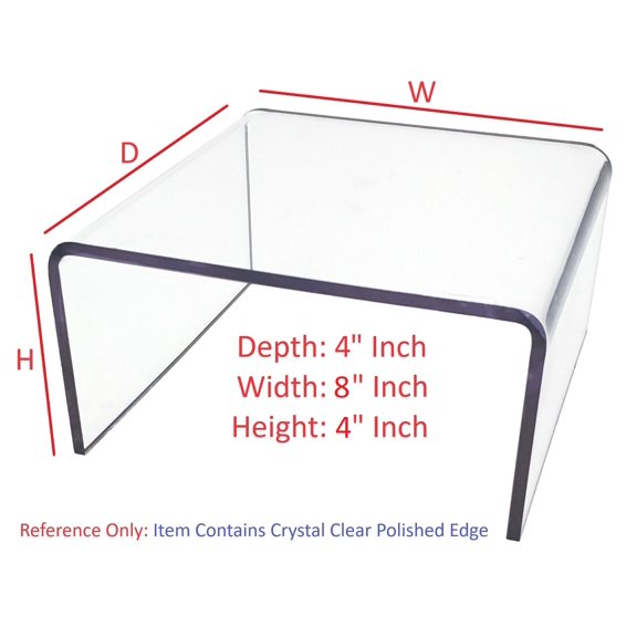 T'z Tagz 4x8x4 Inch Crystal Clear Acrylic Riser Display Stand New 2 Pack