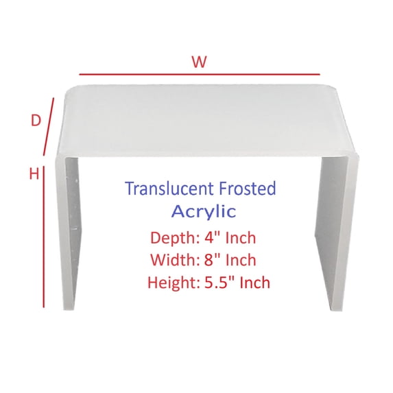 T'z Tagz 4x8x5.5 Inch Frosted White Acrylic Riser Display Stands New 2 Pack